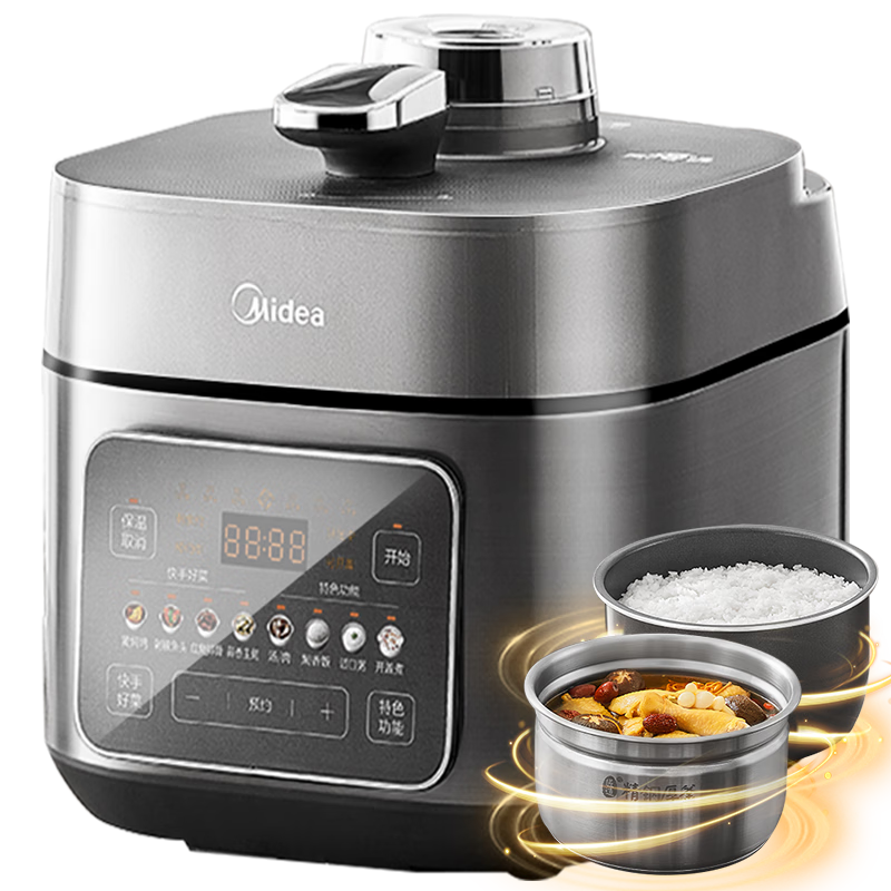 ģMideaƷƹٷIHѹ2200W5L˫ԤԼ޸нѹ0Ϳѹ4-6˵緹MY-S5175C 588.6Ԫ(ȯ)