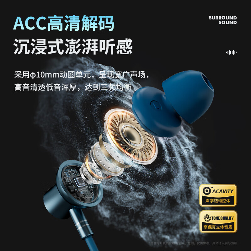 纽曼（Newmine）无线蓝牙耳机挂脖入耳式颈挂跑步运动型超长续航防汗高音质低延时大容量适用于华为苹果手机通用 30H续航丨来电震动丨通话降噪丨C65钛空蓝 官方标配