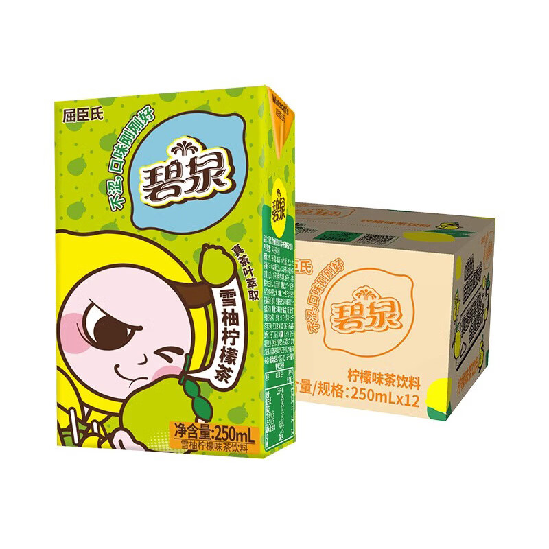 屈臣氏果汁茶饮料碧泉解腻多口味可选 维C补充柠檬茶整箱 1件 鸭屎香柠檬茶