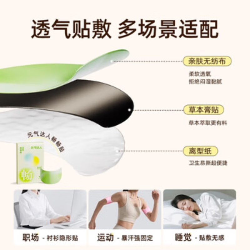 元气达人官方正品草本轻盈贴肚脐贴通下焦委中穴泽泻防己穴位热敷贴  艾灸贴三焦养出漫画腿8贴*1盒