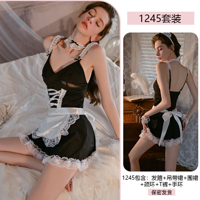 雨恋馨情趣内衣性感俏皮女仆角色扮演纯欲女佣火辣制服诱惑套装 黑色 均码