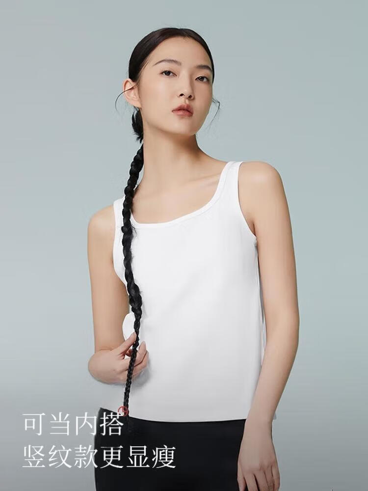 金利来（Goldlion）女士背心女吊带美背内搭长绒棉透气夏季高弹力螺纹显瘦打底上衣 玉石白 XL (170)