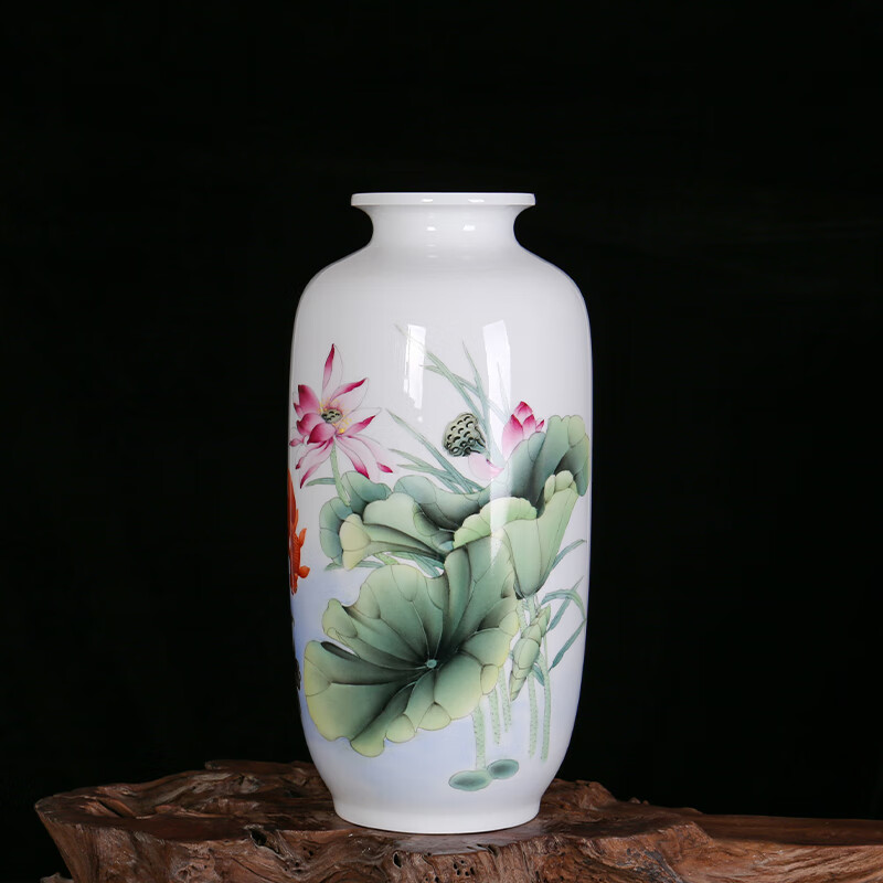 周胜堂 景德镇陶瓷器陶瓷名家手绘粉彩金玉满堂瓶 客厅新中式北欧家居