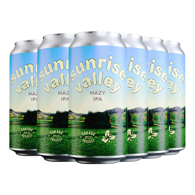 车库计划新西兰进口精酿 绿颊鹦鹉三倍日出山谷双倍浑浊精酿啤酒  日出山谷 440mL 6罐 双倍浑浊IPA