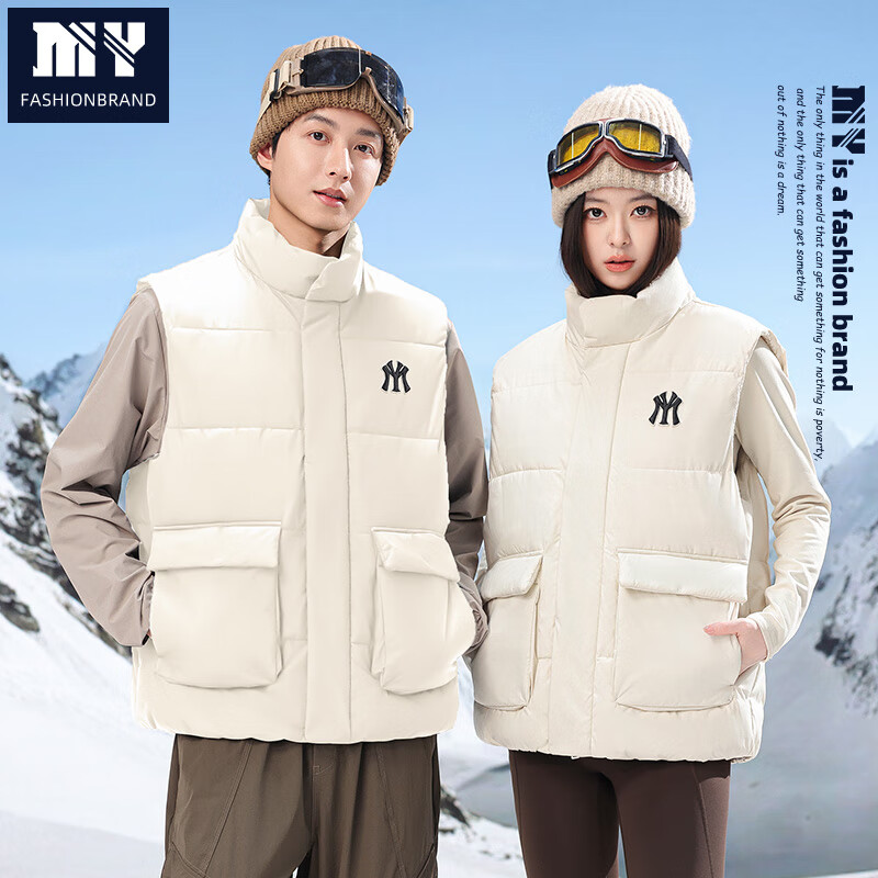 MY秋冬加厚外套男女同款防水防风户外保暖滑雪服情侣款外套 MY601奶白色 S （90-115斤左右）