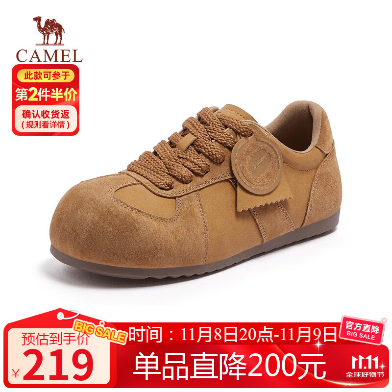 骆驼（CAMEL）勃肯鞋女松弛舒适大头平跟休闲鞋 L25A700113 深蓝  40 