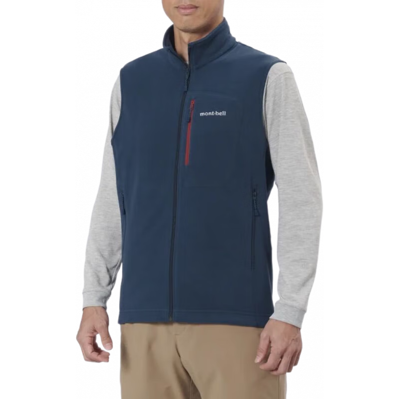 mont·bell男款微絨背心馬甲CHAMEECE保暖春秋室內(nèi)戶外青年中年商務(wù)休閑 BLUE GREEN S