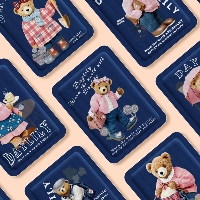 萱草卡通暖贴宝宝贴女自发热冬季防寒保暖身贴宫暖足热帖12小时女 暖暖熊 10片