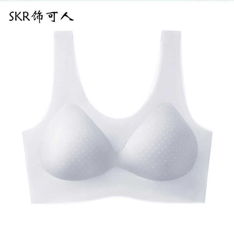 饰可人U型无痕凉感文胸美背超薄提拉聚拢内衣女 梦幻蓝 L （95-115斤）