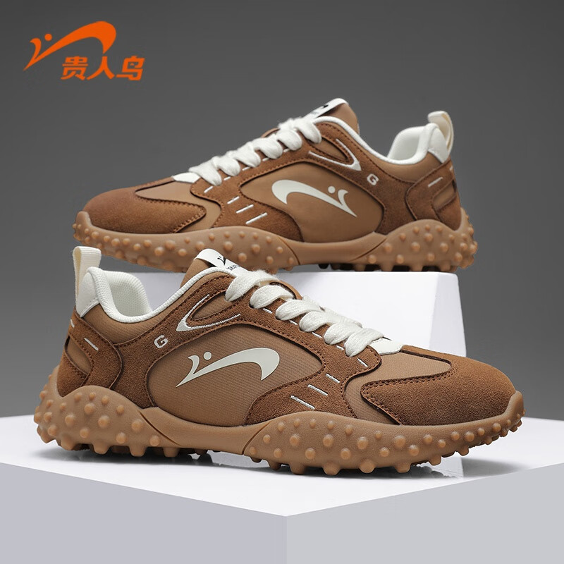贵人鸟【品牌断码清仓】男鞋休闲鞋跑步鞋运动鞋老爹鞋男女 F5B8470棕色 37