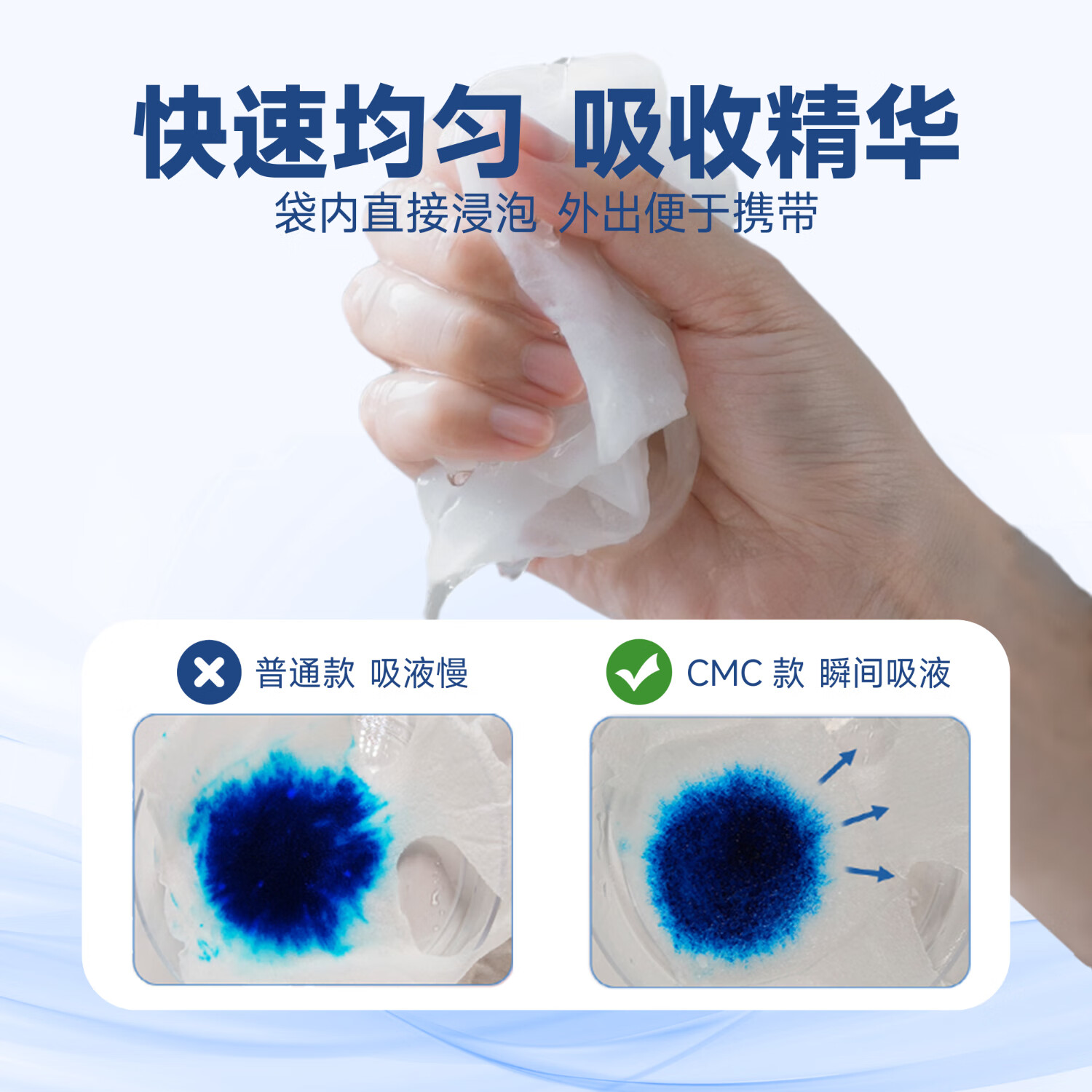 怡乐姿CMC一次性湿敷面膜50片/盒 亲水凝胶膜布超薄院线水疗湿敷面膜纸 3盒（150片）