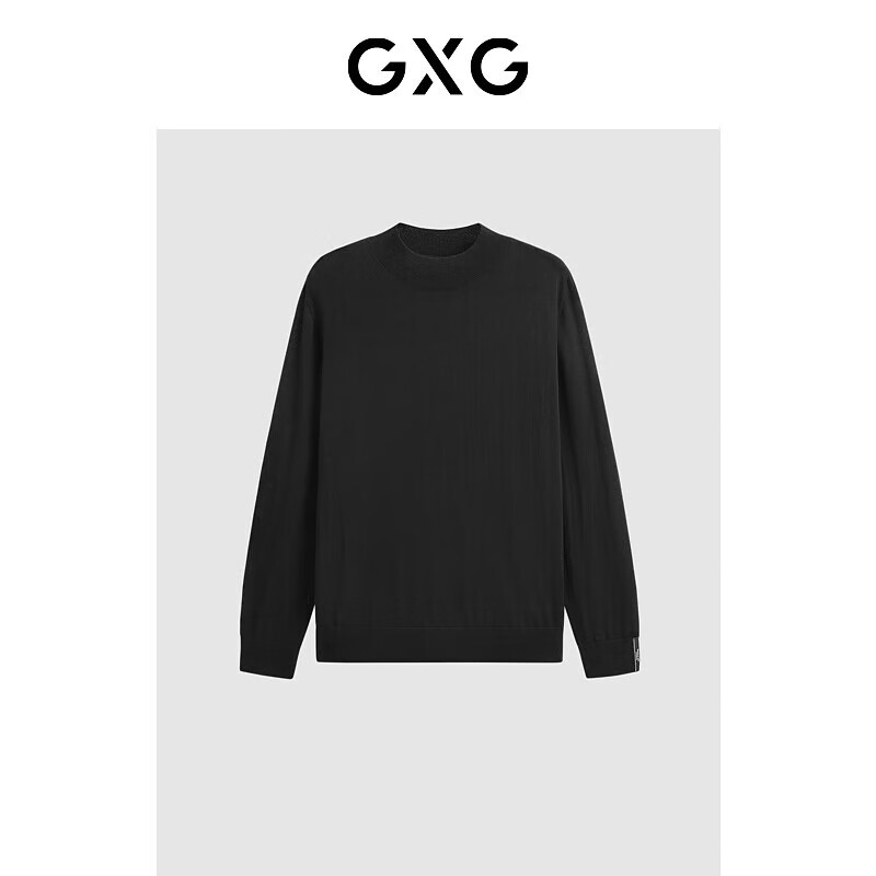 GXG男装 多色潮流休闲男士毛衫合集 GEX12027864黑色半高领毛衫 M