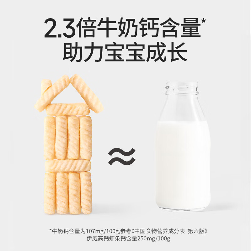 伊威(Eastwes)虾条儿童零食非油炸小虾条磨牙饼干高钙零食尝鲜无添加香精小包装 【礼盒装】高钙虾条200g