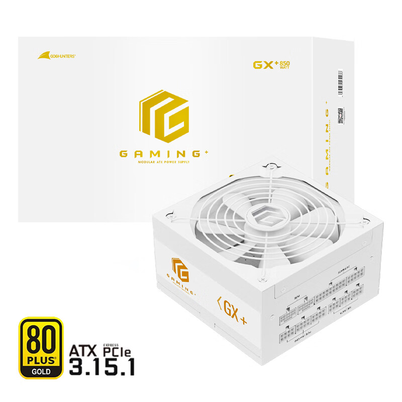 长城（Great Wall）猎金GAMING系列80PLUS金牌全模组全电压机箱主机台式机电脑电源 ATX3.1 GX+850W金牌 白 日系电容