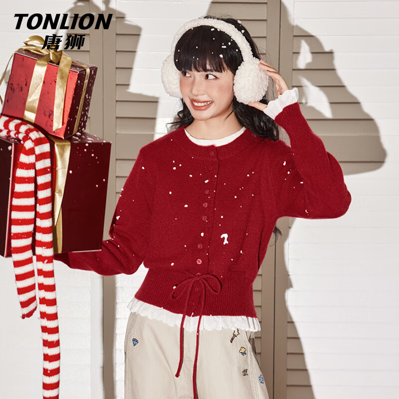 ���ڲ�������ʨ��TonLion����ɫë��Ůװ����������֯�����ﶬ�����������������ݱ�ů���·� 129.9Ԫ