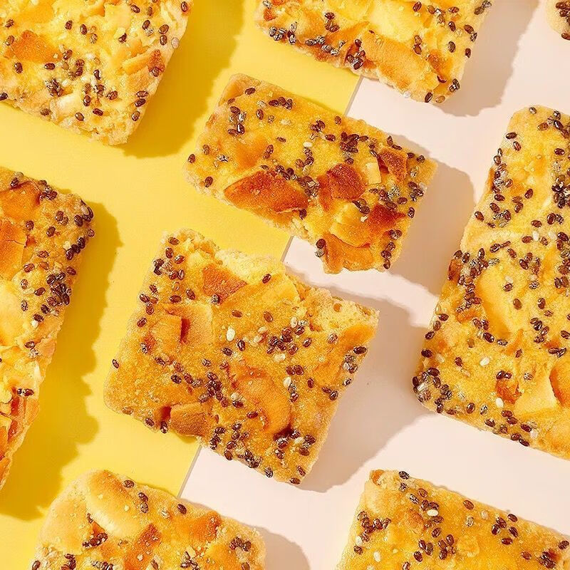 休闲零食奇亚籽红枣山药椰子脆坚果薄脆饼干解馋小零食办公室解馋 奇亚籽红枣山药椰子脆 120包