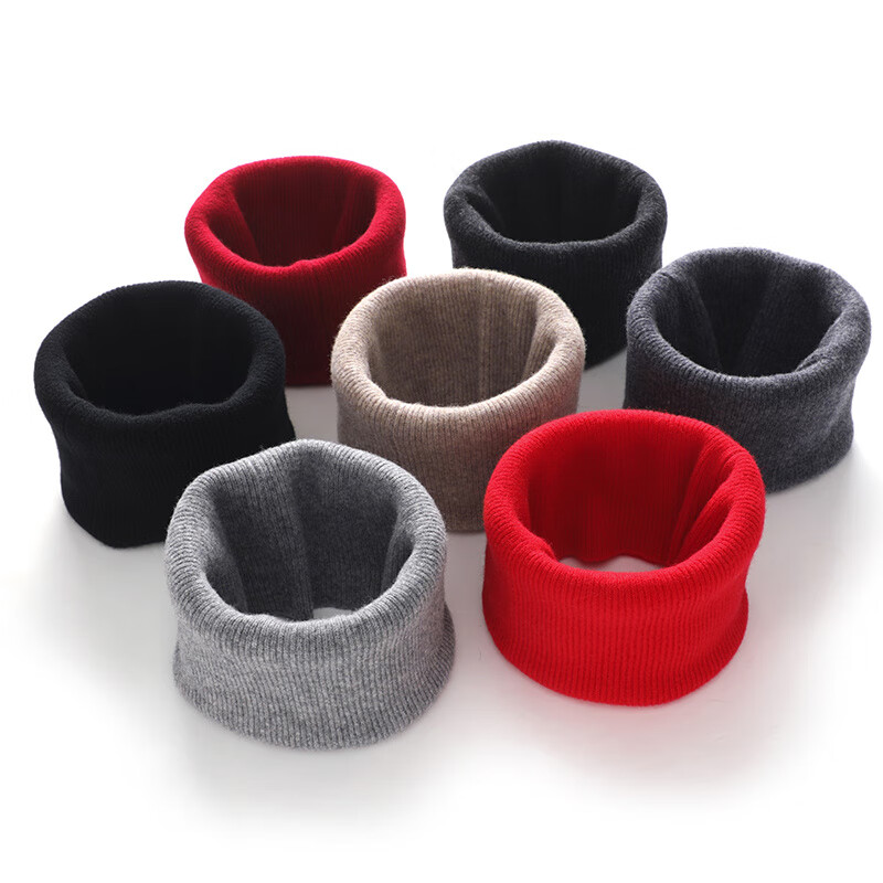 JEEP SPIRIT吉普轻奢纯羊绒围脖男女冬款鄂尔多斯针织毛脖套 浅灰色