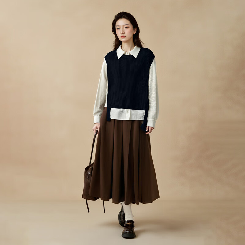 西町村屋 女装合集 77.7亓 针织简约套头马甲 158亓 针织开衫英伦学院风 - 线报酷