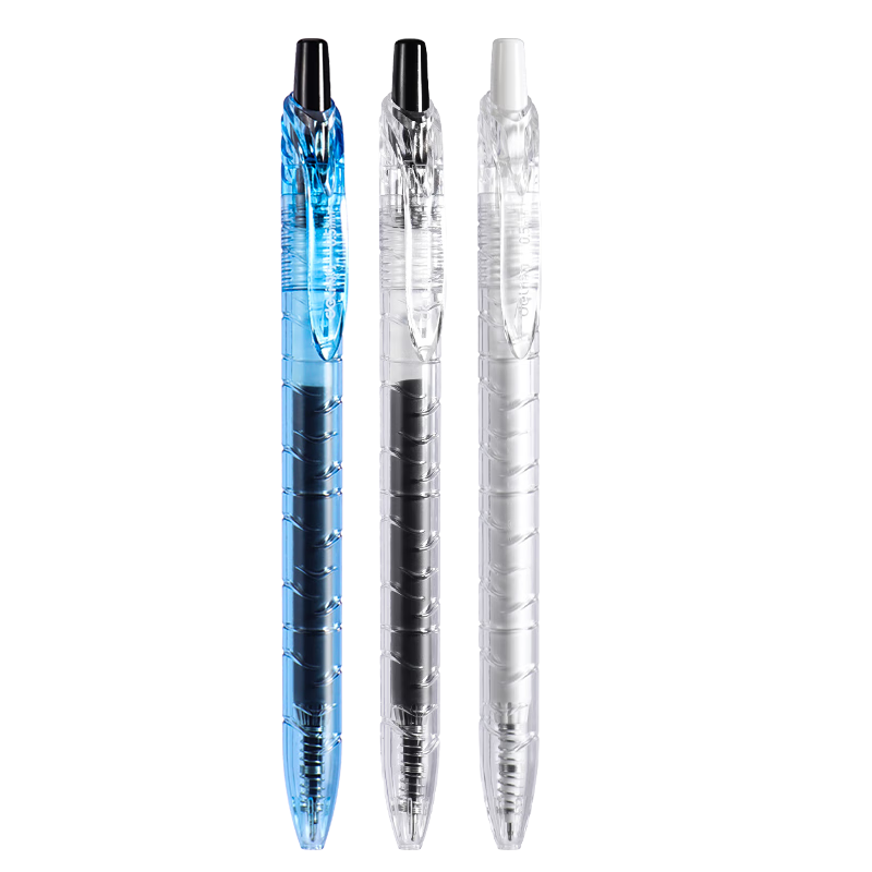 得力（deli）宝特瓶中性笔盒套装0.5mm笔芯按动水笔学生用考试速干顺滑刷题笔大容量黑笔红笔巨能写 1支【黑+5笔芯】送笔盒