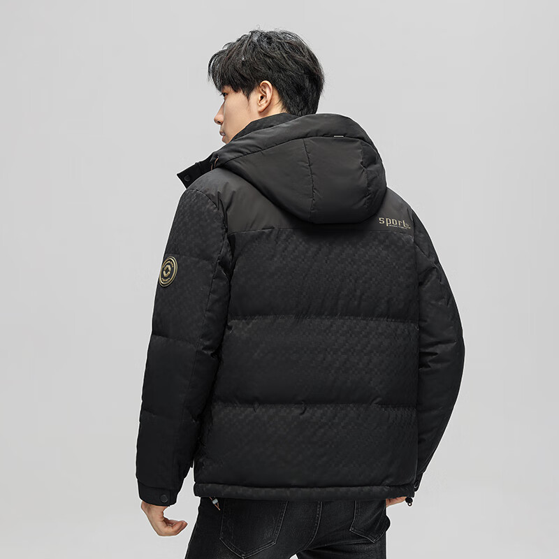 THE URBAN NICE官方品牌连帽羽绒服男冬季新款休闲商务加厚保暖90%白鸭绒面包服 奢华黑【新国标90%白鸭绒】-迷彩款 -官方正品 4XL 码【体重 建议175-190斤】