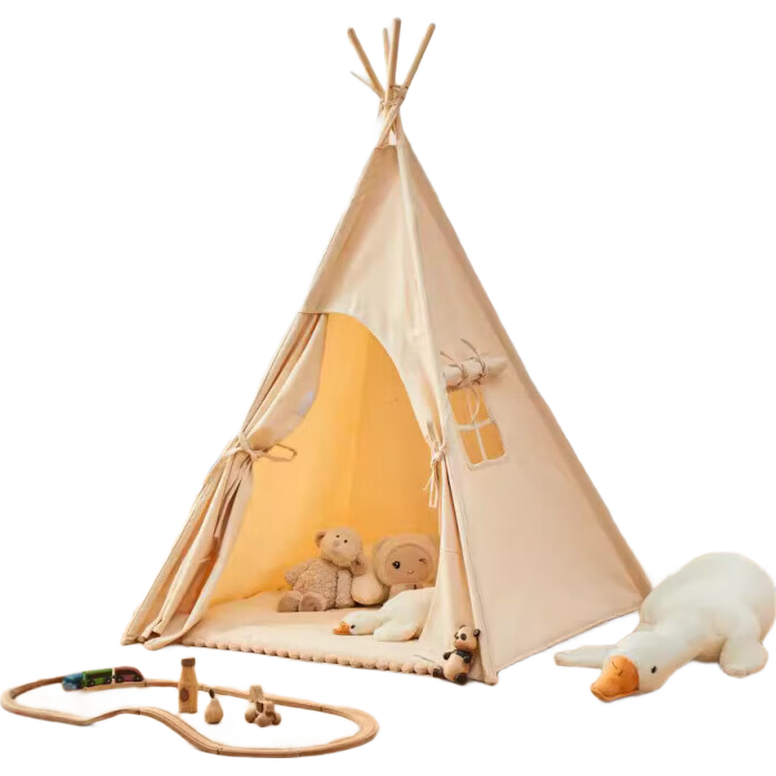 室内儿童帐篷ins北欧宝宝印第安家用公主小房子男女孩玩具游戏屋 帐篷+彩旗+地毯