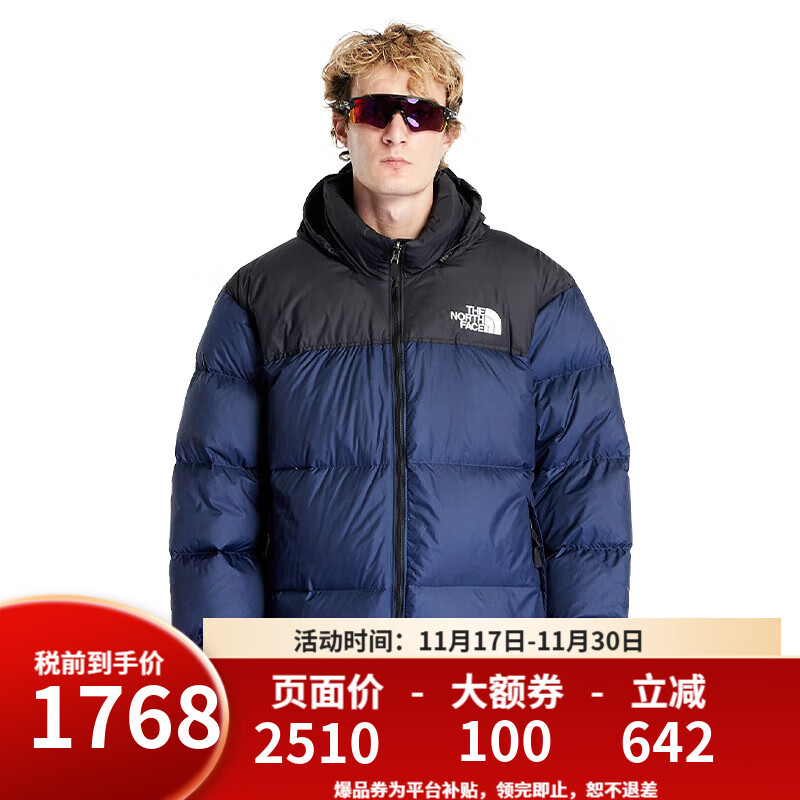 北面美版1996Nuptse男女款羽绒服潮牌经典户外700蓬 NF0A3C8D男款GOB-北面巅峰蓝 L