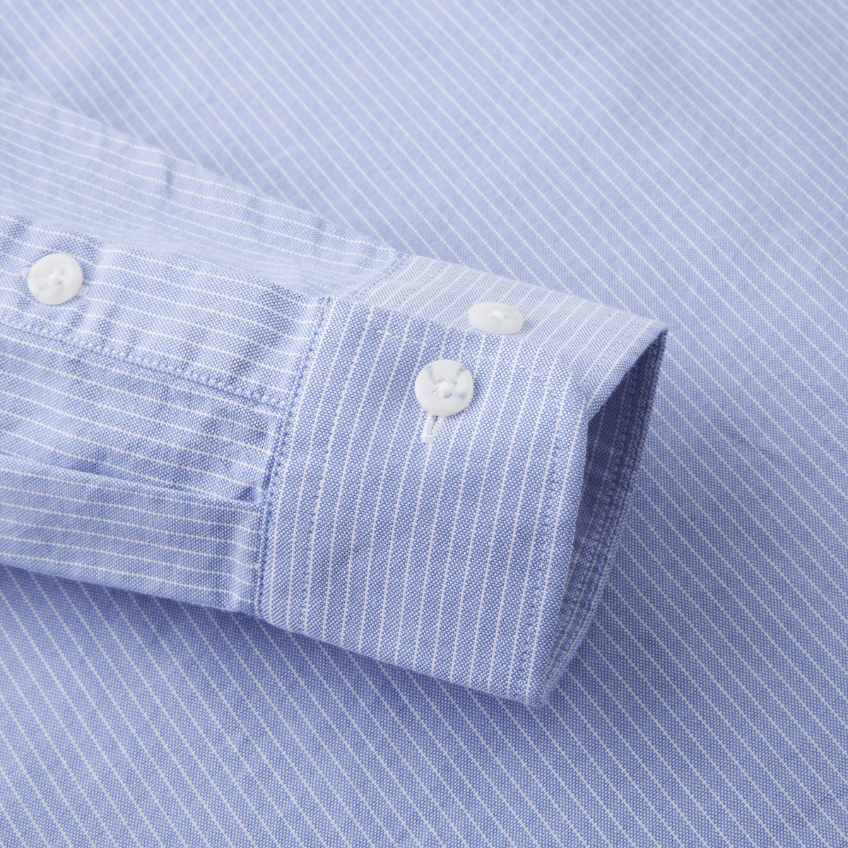 杉杉(FIRS)【100%新疆棉&亲肤内搭】秋季男士竖条纹上衣男式长袖衬衫男 欧碧绿 42 185/100B(42)