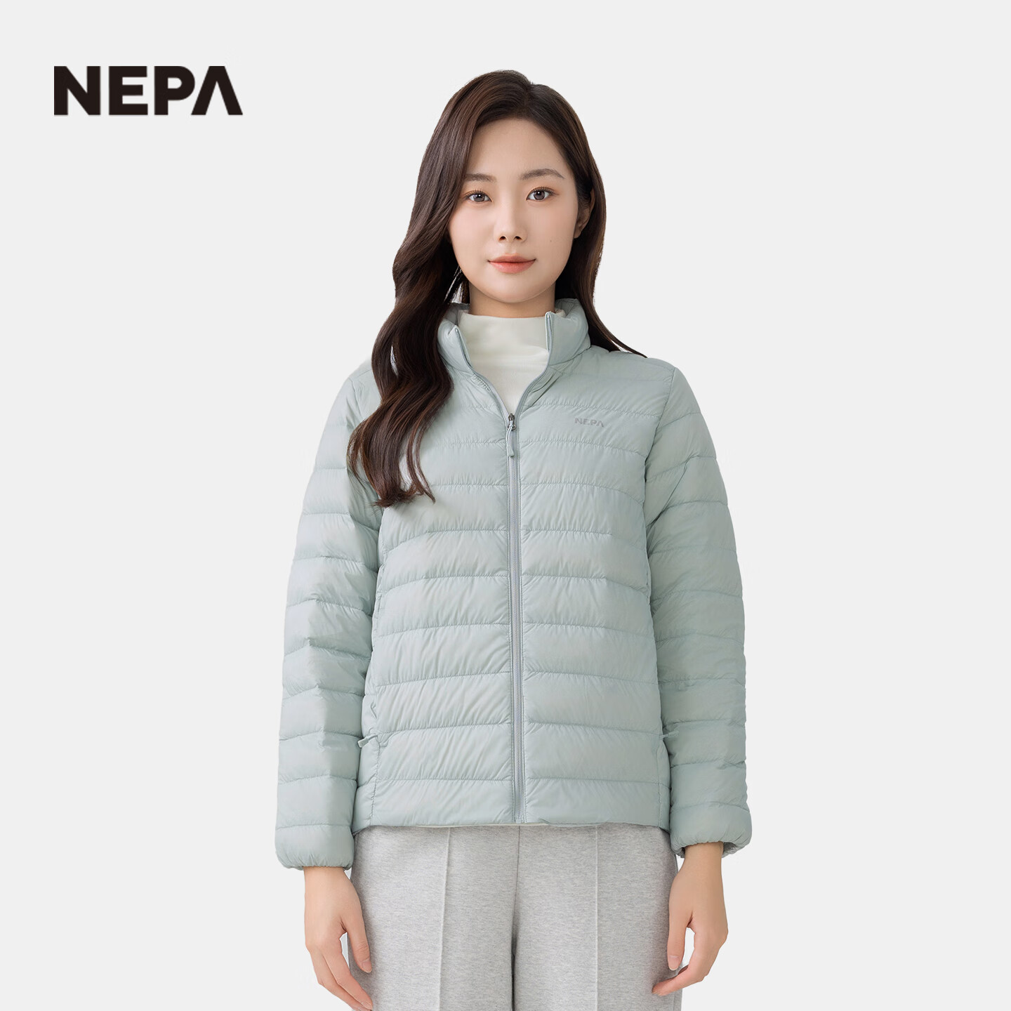 NEPA耐葩户外韩国进口25秋冬女士羽绒服基础款立领保暖羽绒服7L82021 L75灰蓝色 L 175/96A (105)