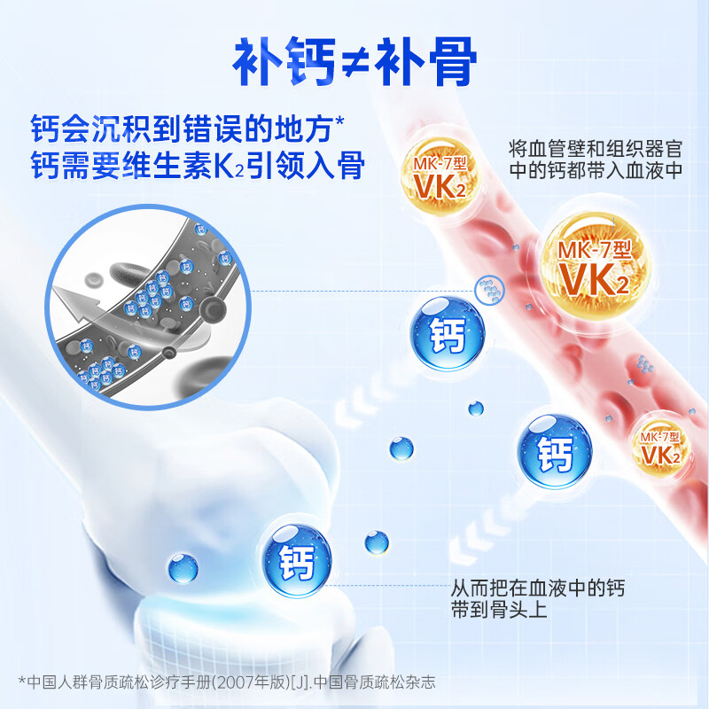 富莱欣钙维生素DK软胶囊液体钙补钙钙片抽筋中老年人维d3K2补钙成人孕妇 力推超值】升级K2液体钙400粒 200粒*2瓶