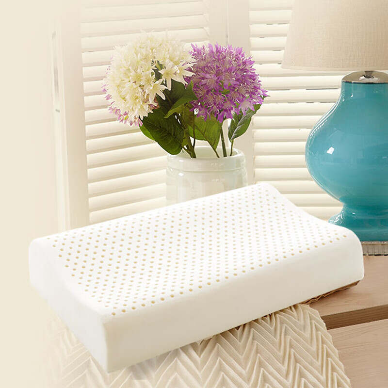 清幽天然乳胶枕头枕芯 泰国进口橡胶枕硅胶成人枕家用儿童一体按摩枕 波浪枕+枕套【活动款】买一送一 单只 【简装】到手2只 低枕 44*27*5/7