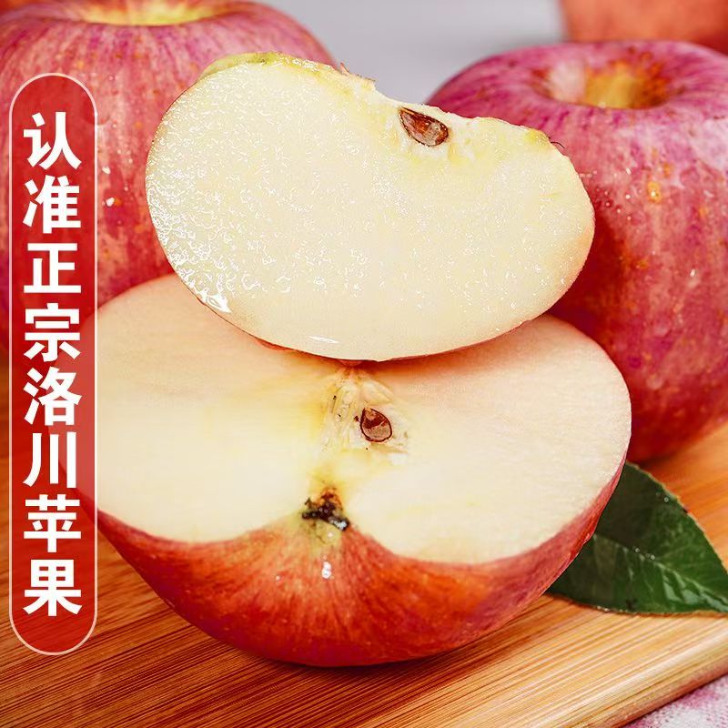 正宗洛川苹果当季现摘新鲜红富士果净重4.5斤 70mm起彩箱 12枚礼盒（带箱7斤，大果：80-85mm）