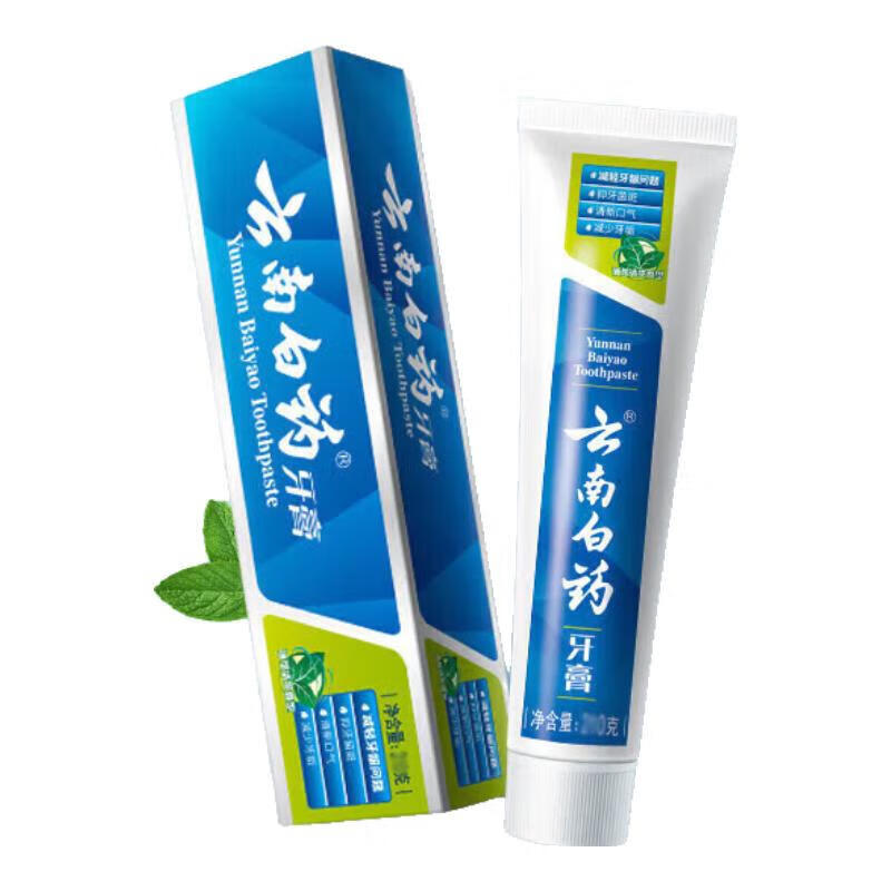 牙膏护龈洁齿留兰香215薄荷230清新口气去黄亮白牙齿 云南白药留兰香型215*4