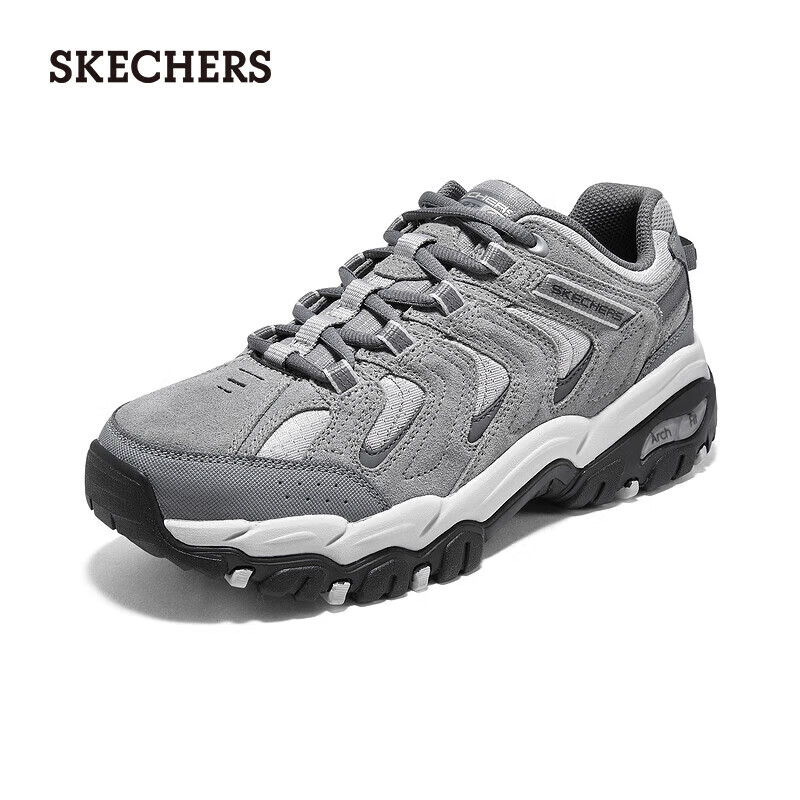 斯凯奇（Skechers）男子休闲户外徒步舒适透气轻质吸震运动鞋237542 男款-灰色/GRY 41