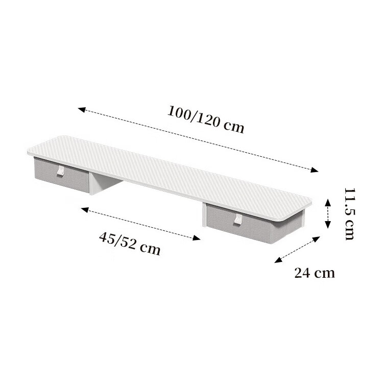 AGILESTIC台式电脑显示器增高架电脑屏幕支架办公桌面增高架显示器垫高支架 冰晶白 120cm【升级抽屉款增高架】