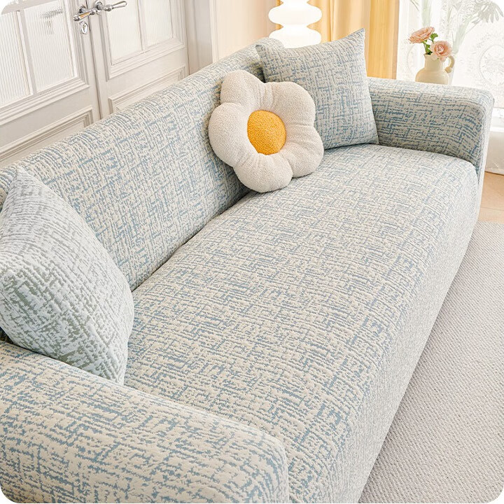 金拾美月四季通用沙发全包罩防猫抓太空棉沙发坐垫笠2025新款防滑盖布巾 星岛-天蓝色 45cm*45cm抱枕套