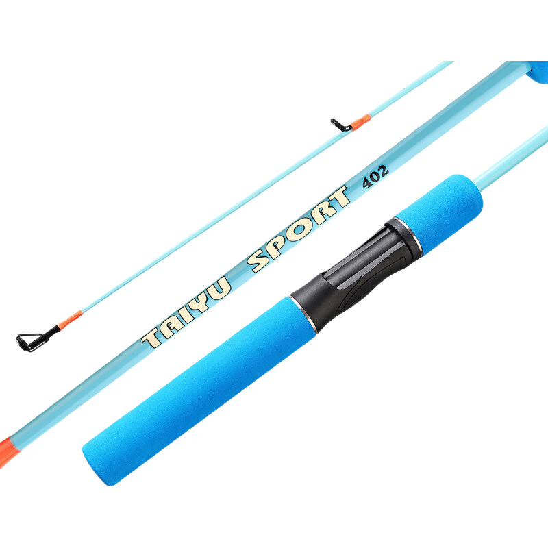 太宇冬釣兒童桿魚竿1.2米直柄路亞竿全套釣魚竿海竿垂釣漁具 藍(lán)色直柄-單桿 1.2米（接受定制