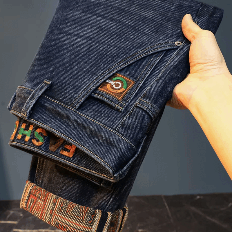 【高端轻奢】秋季新品2025男士牛仔裤欧版直筒弹力宽松百搭韩版 718 精品篮灰 34 建议(155-165斤)