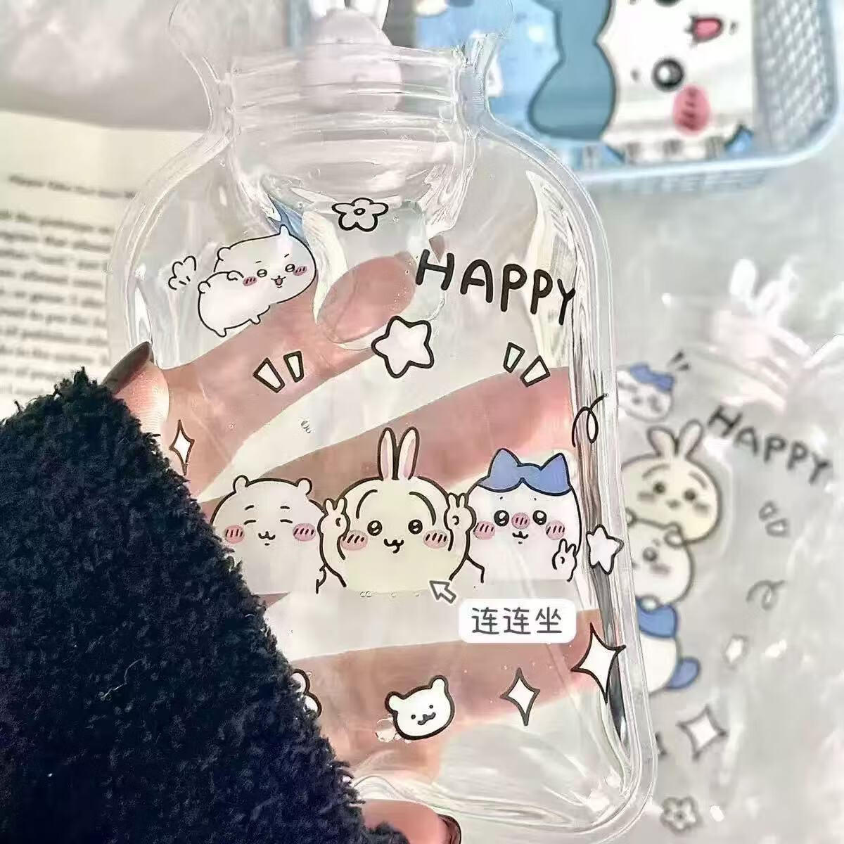 可爱热水袋防爆暖手宝透明帕恰学生注水保温迷你暖水袋大容量 连连 200ml