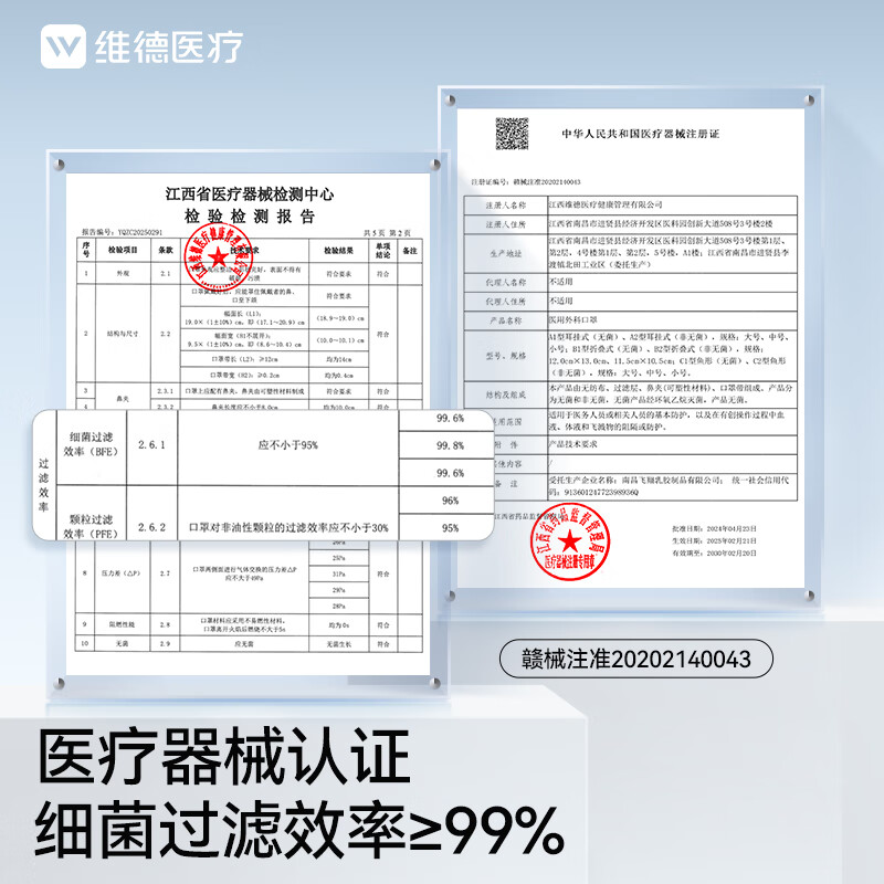 维德（WELLDAY）医用外科口罩一次性口罩独立包装修饰脸型防花粉尘雾霾透气 【蝶型粉色】50只/盒 【1盒】50只