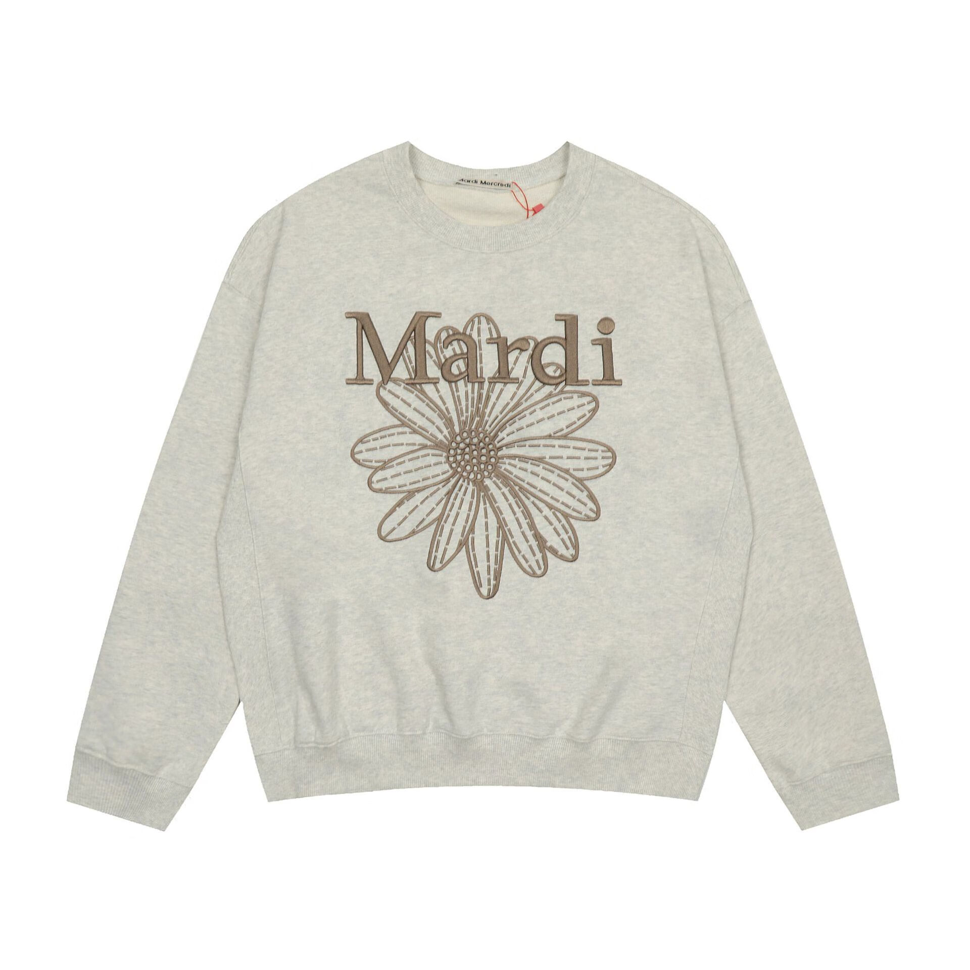 现货韩国潮牌卫衣女小雏菊24新款印花刺绣圆领上衣 燕麦棕刺绣 均码