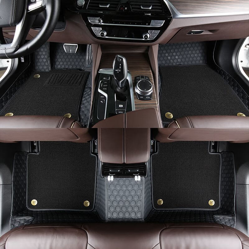 五福金牛汽車腳墊全包圍適用大眾本田豐田日產(chǎn)奧迪問界比亞迪理想 【舒適版】雙層款（絲圈毯）路虎棕色 5座車專拍【聯(lián)系客服確認車型和年款】