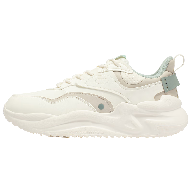 361°云舒3.0女鞋冬季加绒保暖鞋学生运动休闲鞋软底皮革面老爹鞋子女 【加绒】羽毛白/燕麦奶 38