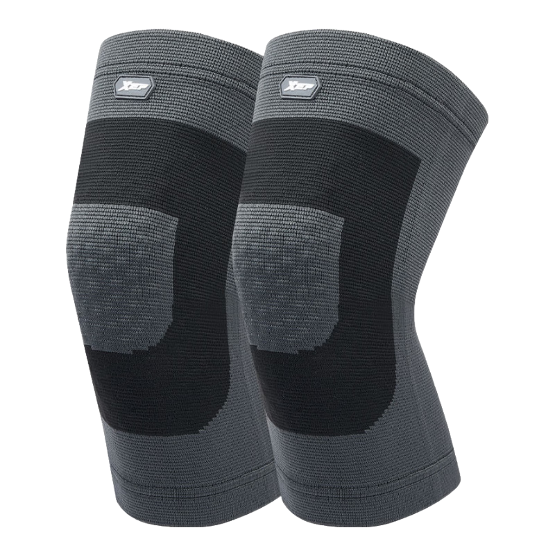 特步（XTEP）护膝艾草发热保暖关节炎半月板损伤积液冬季防老寒腿男女中老年人 黑灰色 【艾草防寒防护】 均码【80-180斤】