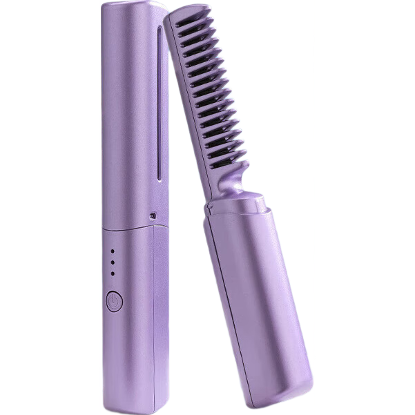 无线直发梳【戴森平替】负离子便携蓬松神器温控直卷两用男女通用内扣高颅顶不伤发外出便携送礼 紫色 30mm 【顶配款】增加精油护发+高温保护