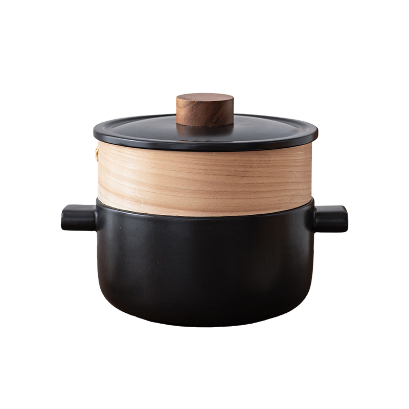 京东京造 砂锅 煲汤熬药煮粥焖饭砂锅陶瓷炖汤锅家用礼盒装 墨韵砂锅2.8L