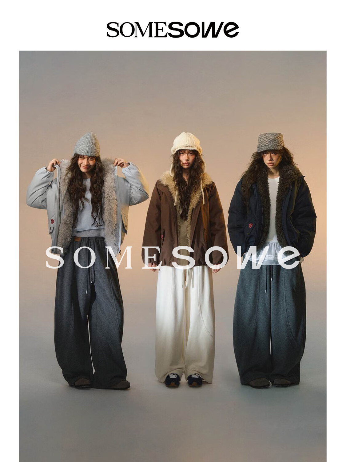 SOMESOWE 可拆卸毛领派克羽绒服保暖冬季新款 深咖色 M