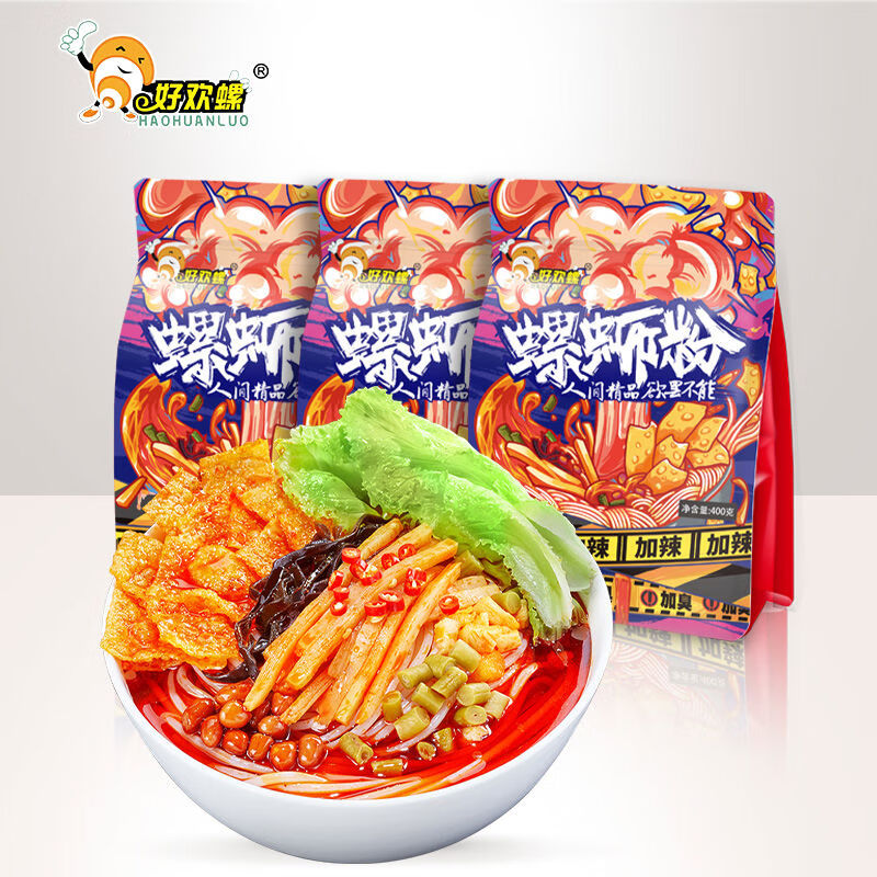 好欢螺螺蛳粉柳州米粉袋装广西螺狮粉速食夜宵螺丝粉方便速食米线 好欢螺加辣加臭400g*1袋