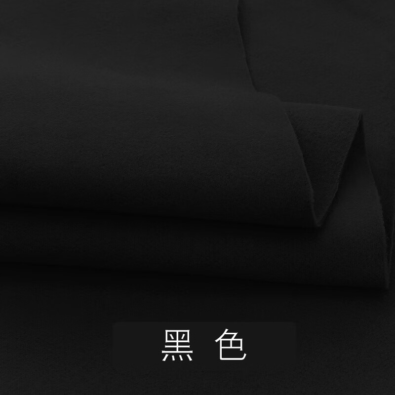 磨毛絨布 定制燙金碎花面料 羊絨毛呢子彷羊毛布料大衣服裝面料布 黑色(半米價(jià))