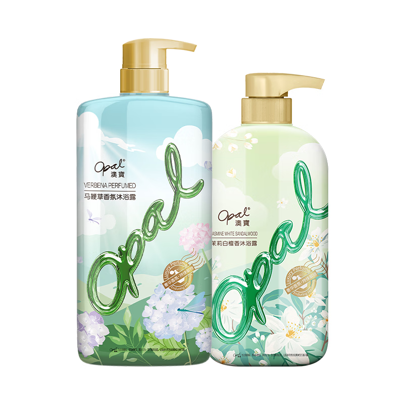 澳宝沐浴露马鞭草滋润保湿补水男士沐浴液橙花持久留香女士大容量套装 马鞭草香800g+茉莉白檀香 500g 1套