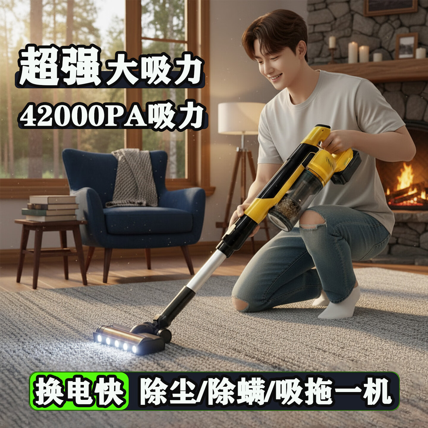 Toohello工业吸尘器家用大吸力无线手持无刷大功率吸尘宠物猫毛商用车载强吸颗粒砂石适用牧田口充电锂电池 标准黄色吸尘器【1电池】 京东折扣/优惠券